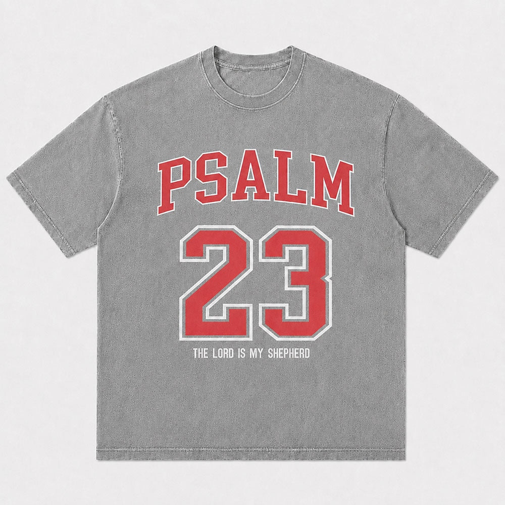 Psalm 23 The Lord Is My Shepherd Varsity T-Shirt - Black product image