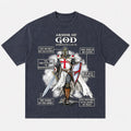 Armor of God Knight Ephesians 6:10-18 washed cotton T-shirt, product view 1