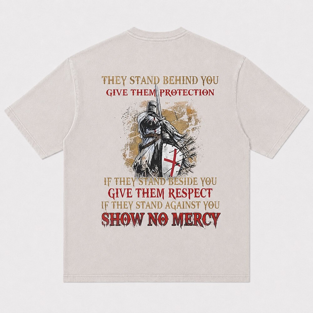Templar Knight If They Stand Against You Show No Mercy Christian T-Shirt - product image 5