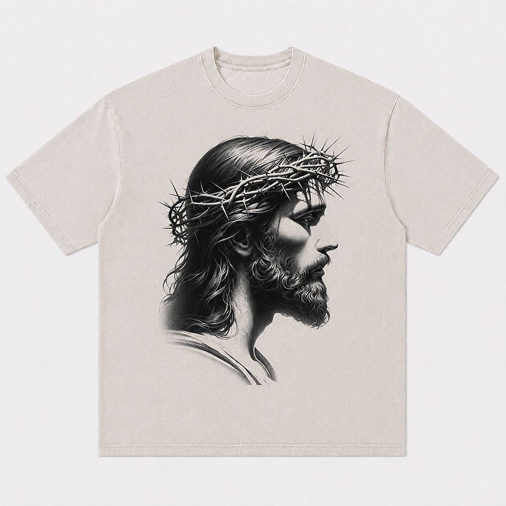 Jesus Crown of Thorns Portrait Christian T-Shirt - product image 1