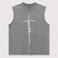 Faith Written As A Cross Minimalist Script Lettering Christian Tank Top - product image 1