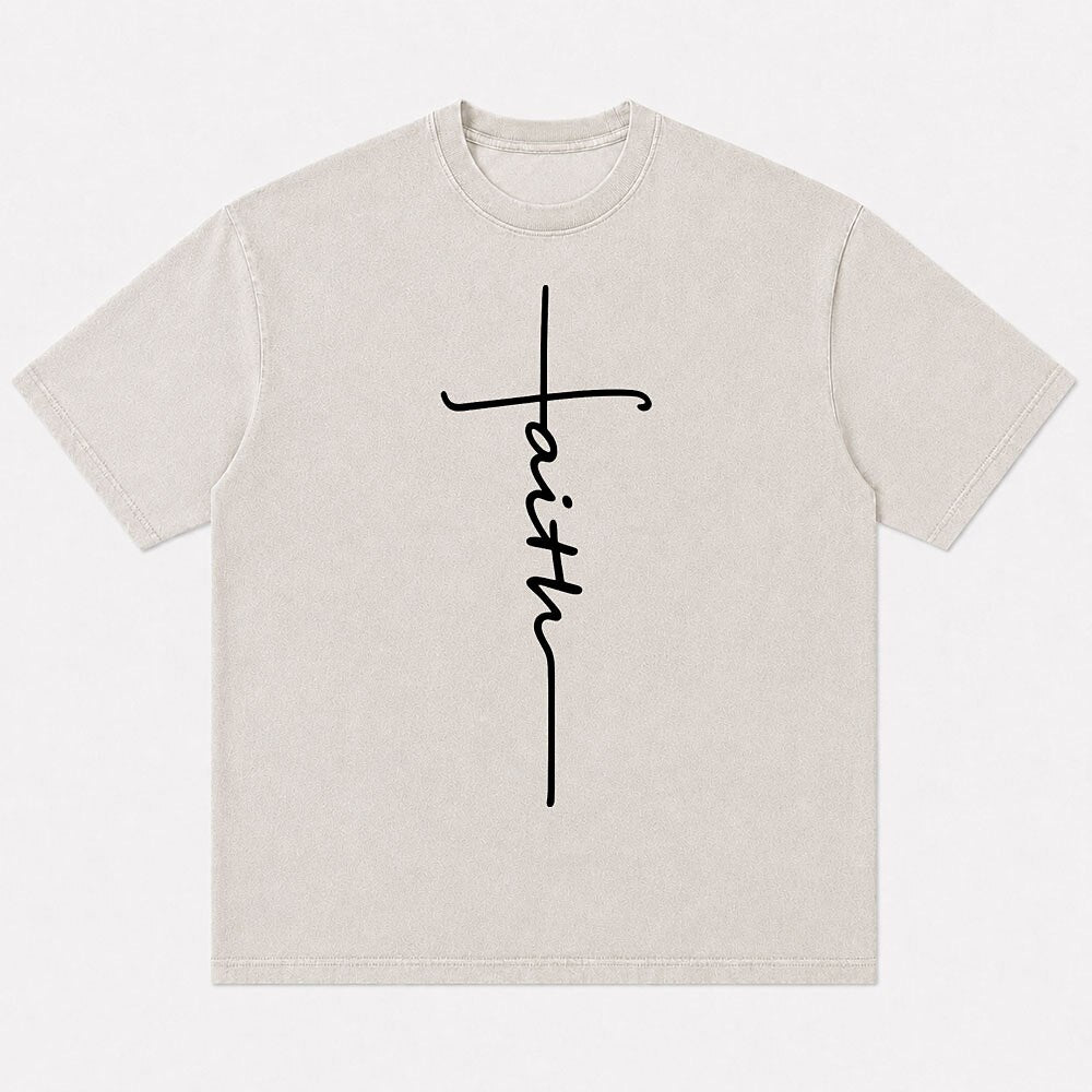 Faith Cross Minimalist Jesus Christian T-Shirt - product image 8