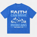 Faith Can Move Mountains Matthew Bible Verse with Pine Trees Christian T-Shirt - product image 1