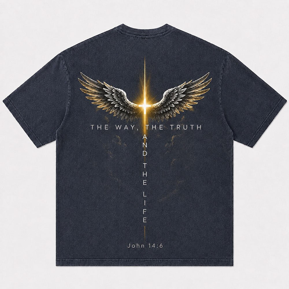 The Way, the Truth & the Life John 14:6 T-Shirt - light blue product image