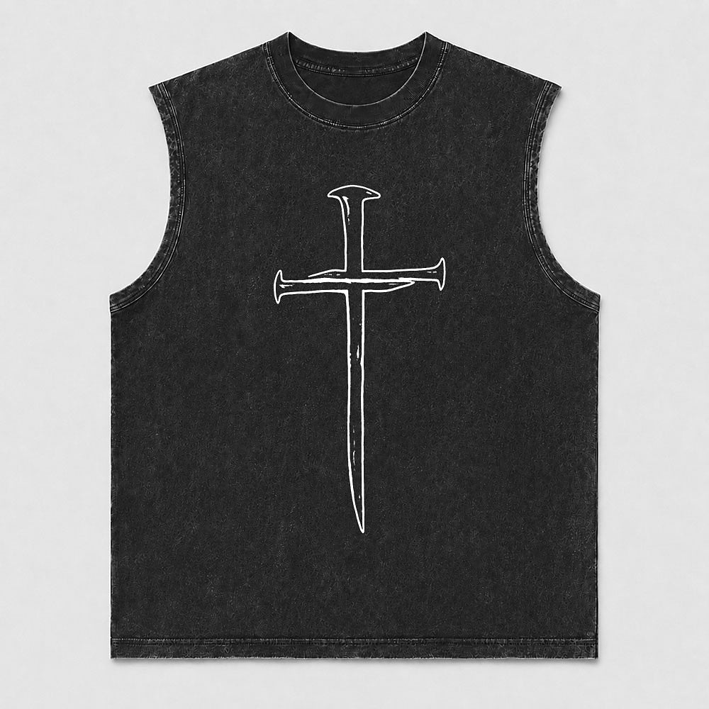 Two Nails Forming A Cross Christian Faith Symbol Religious Easter Christian Tank Top - product image 1