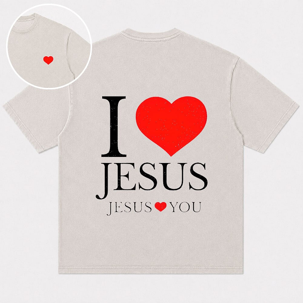 I Love Jesus Jesus Loves You Heart Christian T-Shirt - product image 1