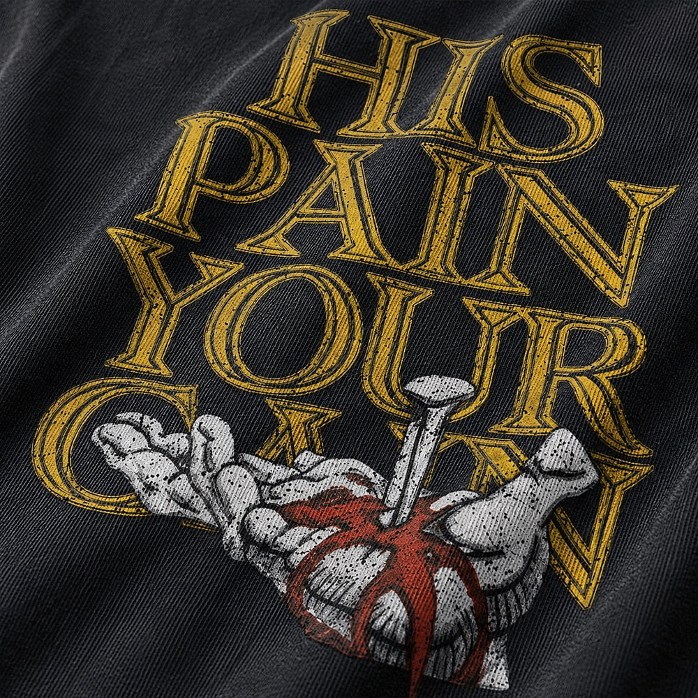 His Pain Your Gain cotton T-shirt, additional product detail view