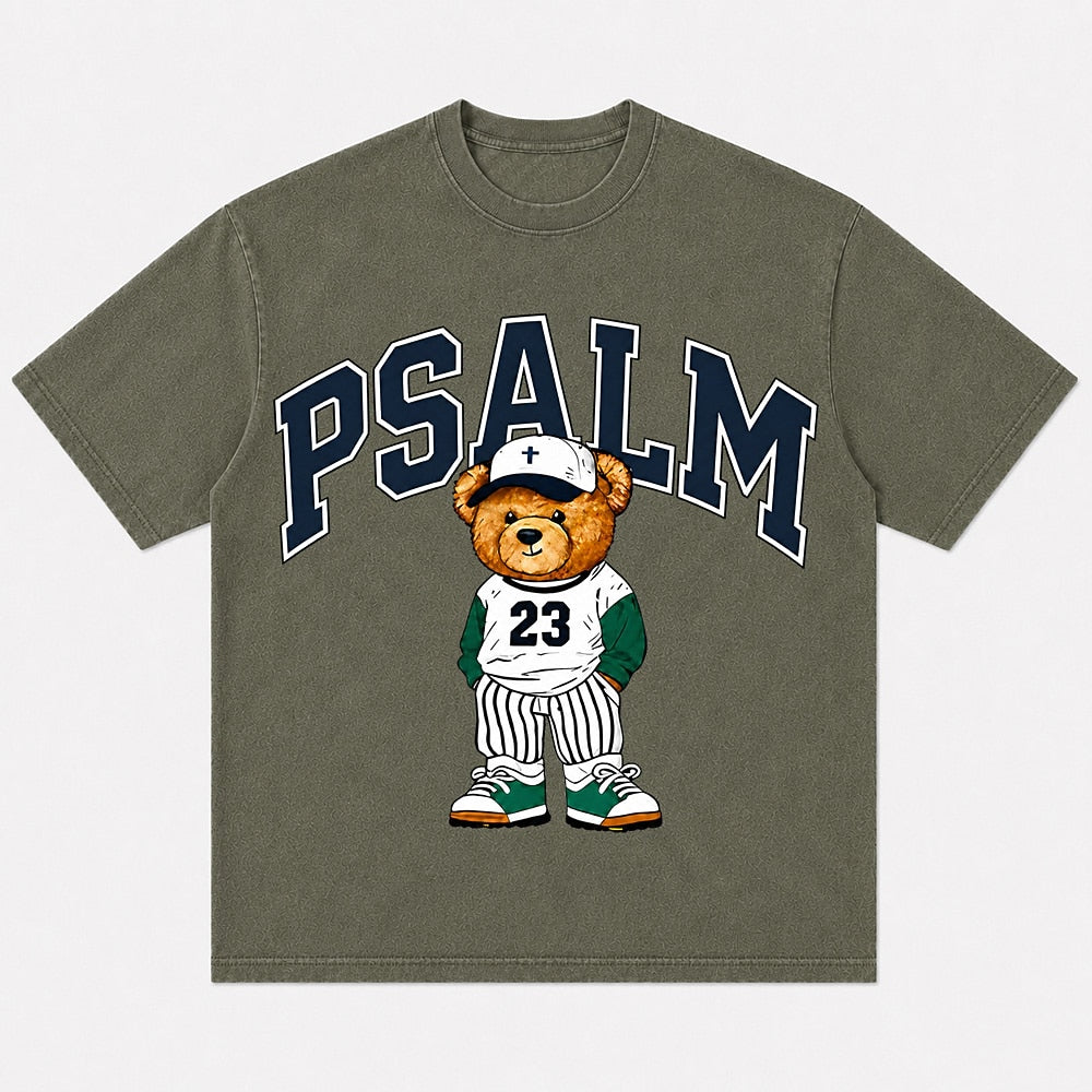 Psalm 23 baseball teddy bear Christian T-shirt