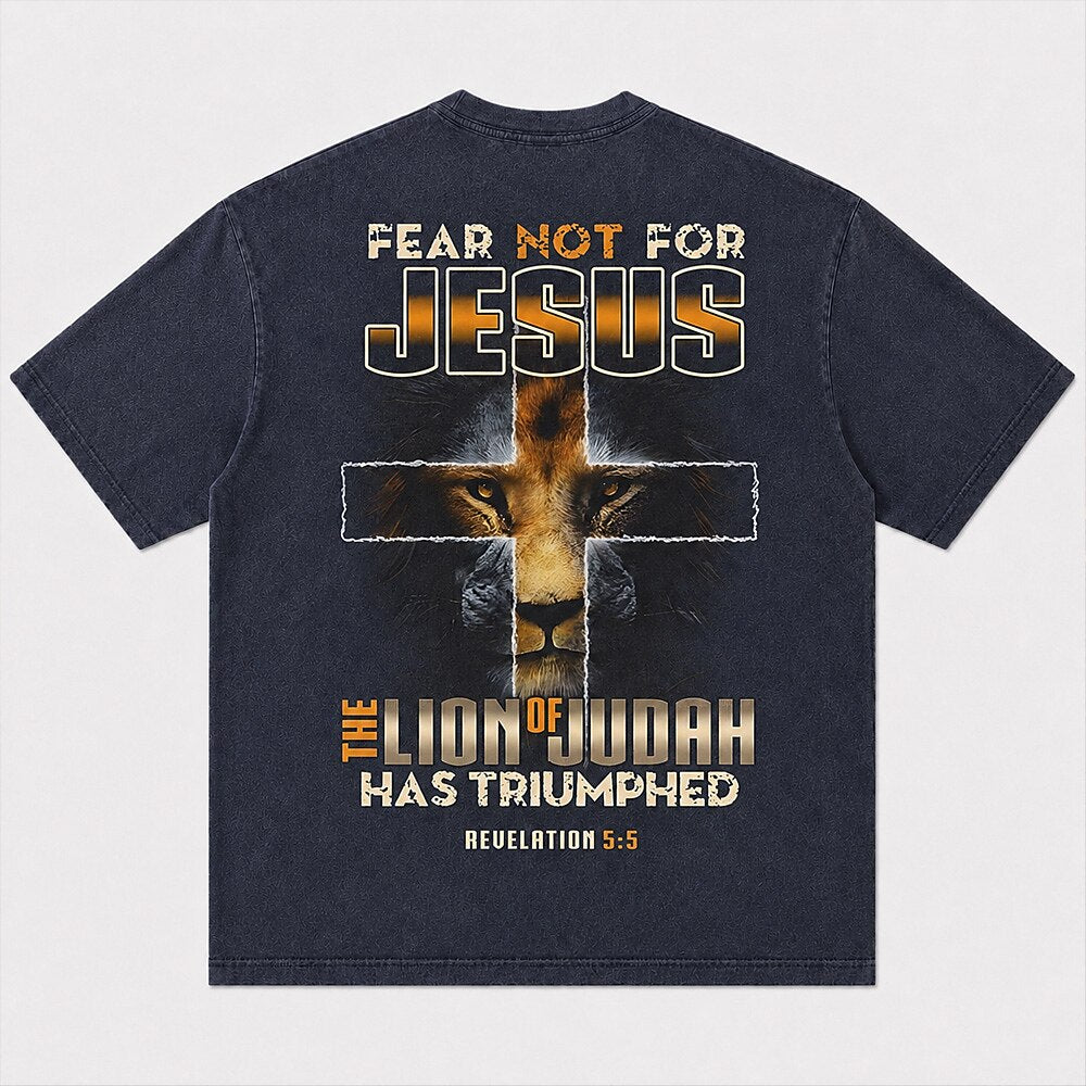 Fear Not For Jesus The Lion of Judah Has Triumphed Revelation 5:5 Christian T-Shirt - product image 6