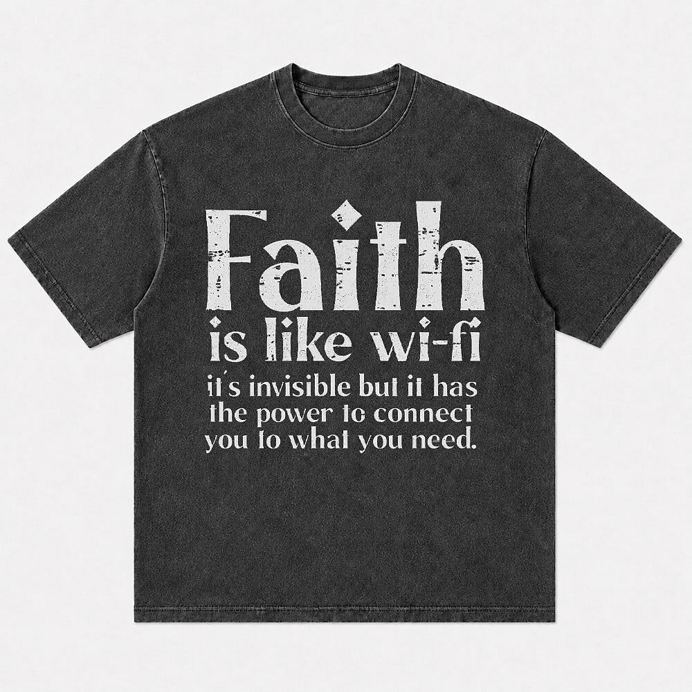 Faith Is Like Wi-Fi Power to Connect Quote Christian T-Shirt - product image 6