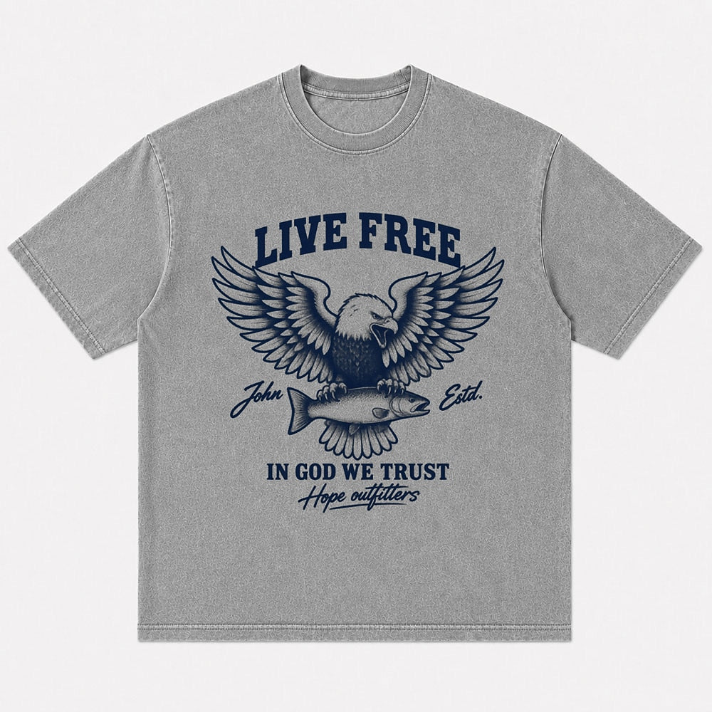 Christian shirt: live free in God we trust - T-Shirt