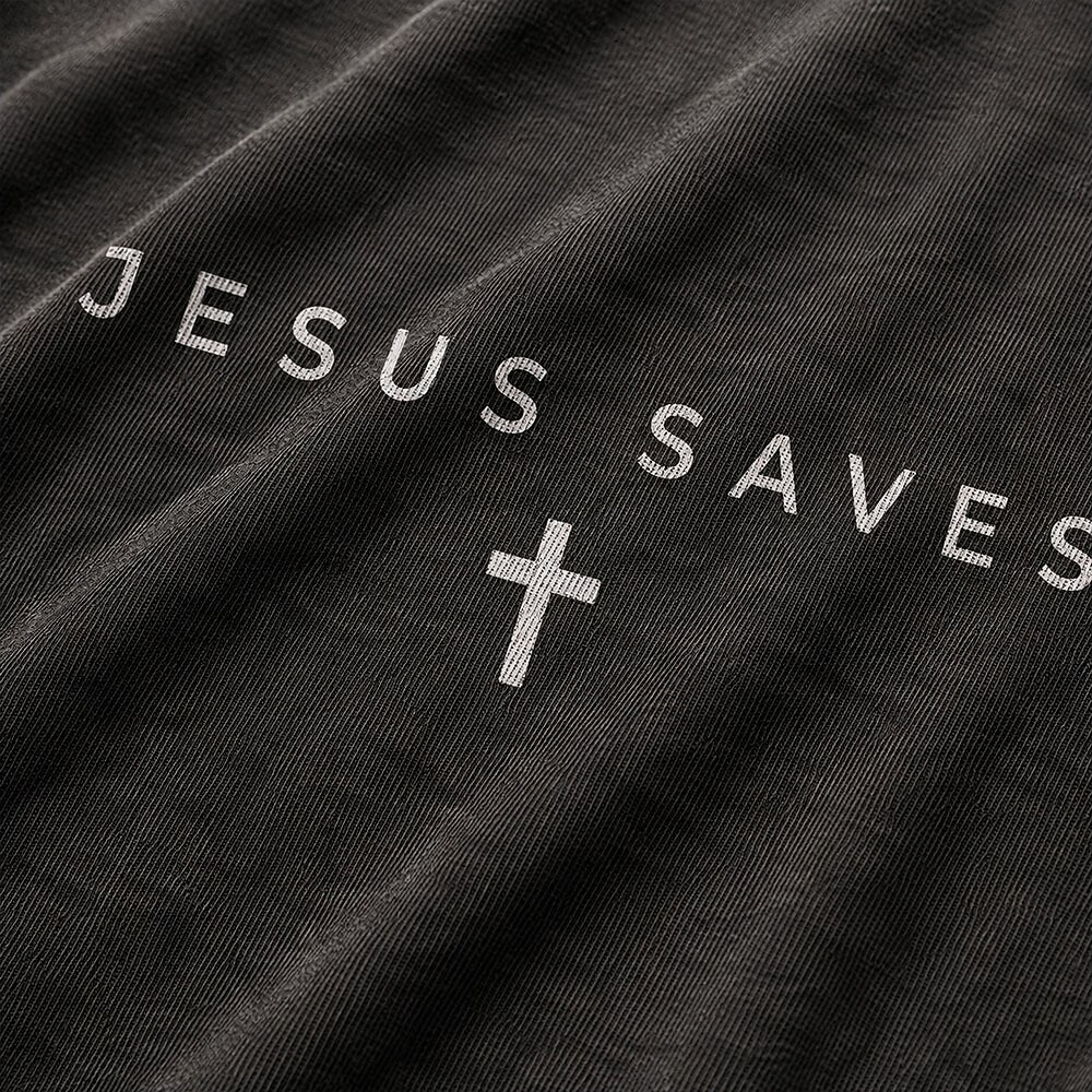 Faith Jesus Saves Quote with Simple Minimalist Cross Christian T-Shirt - product image 2