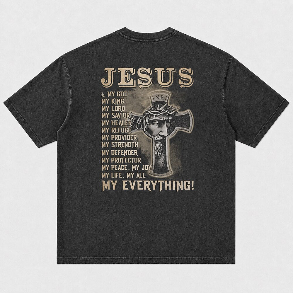 Jesus Is My Everything Cross Portrait Christian T-Shirt - product image 4