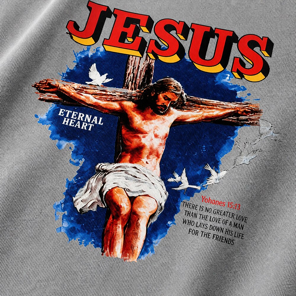 Jesus Eternal Heart cross doves John 15:13 T-shirt