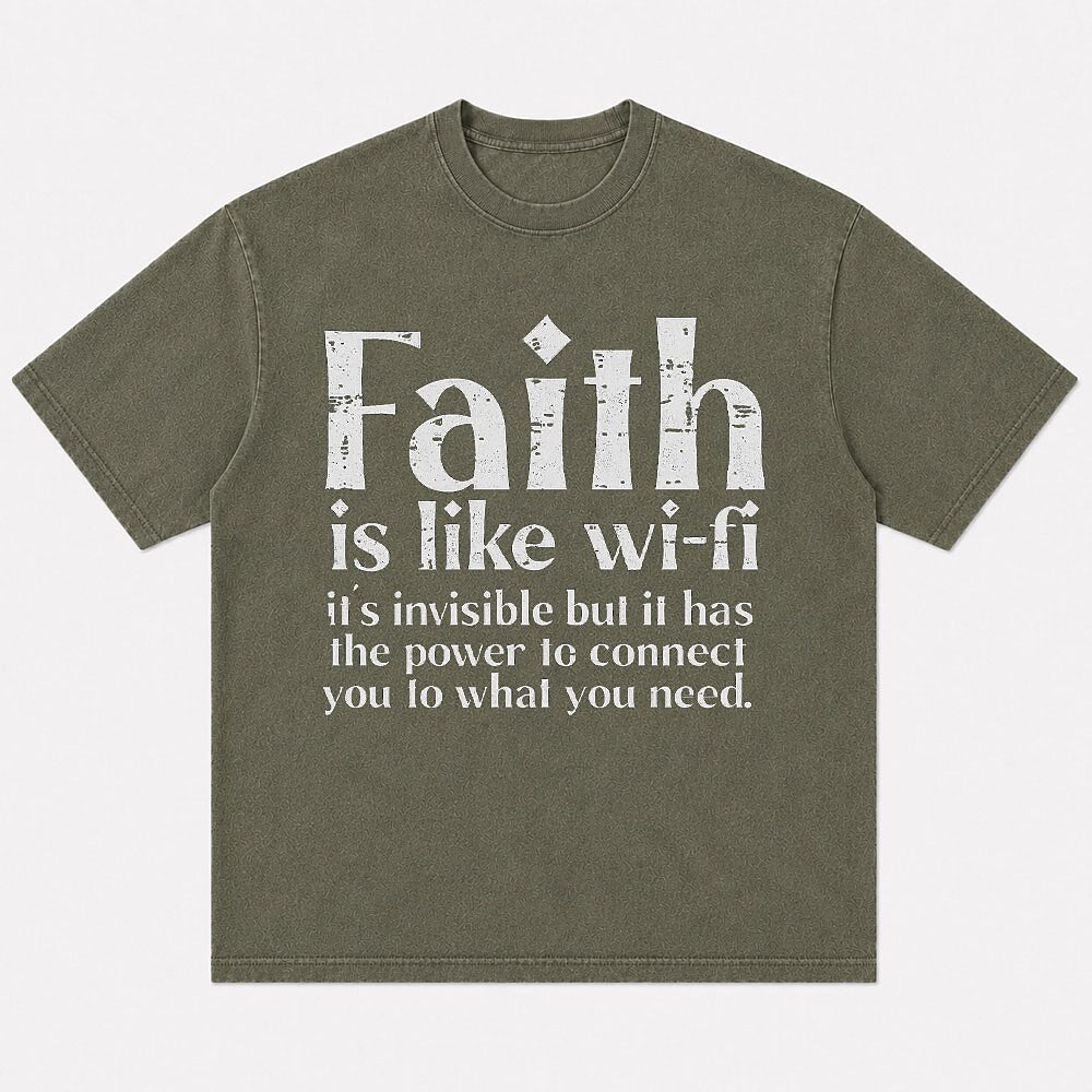 Faith Is Like Wi-Fi Power to Connect Quote Christian T-Shirt - product image 7