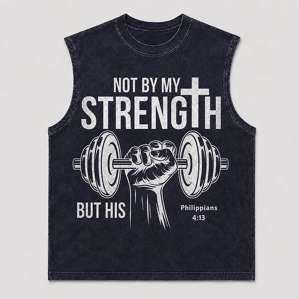 Not by My Strength but His Philippians 4:13 Tank Top - Blue product image