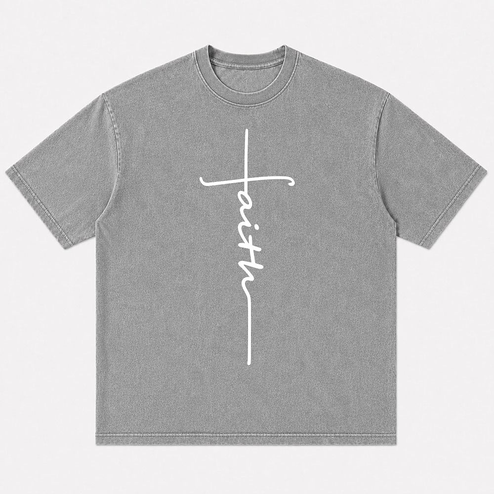 Faith Cross Minimalist Jesus Christian T-Shirt - product image 5