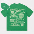 Loaves fish and baskets scripture graphic cotton T-shirt, product view 1