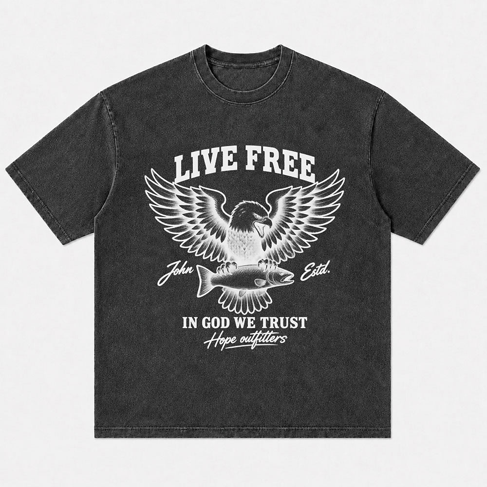 Christian shirt: live free in God we trust - T-Shirt