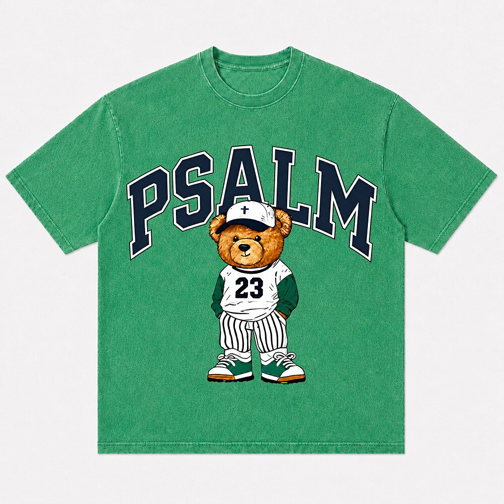 Psalm 23 baseball teddy bear Christian T-shirt