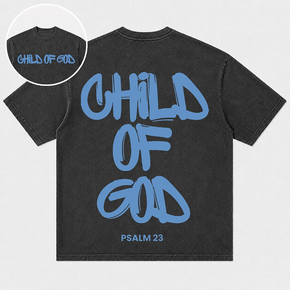 Child of God Psalm 23 brush lettering Christian T-shirt