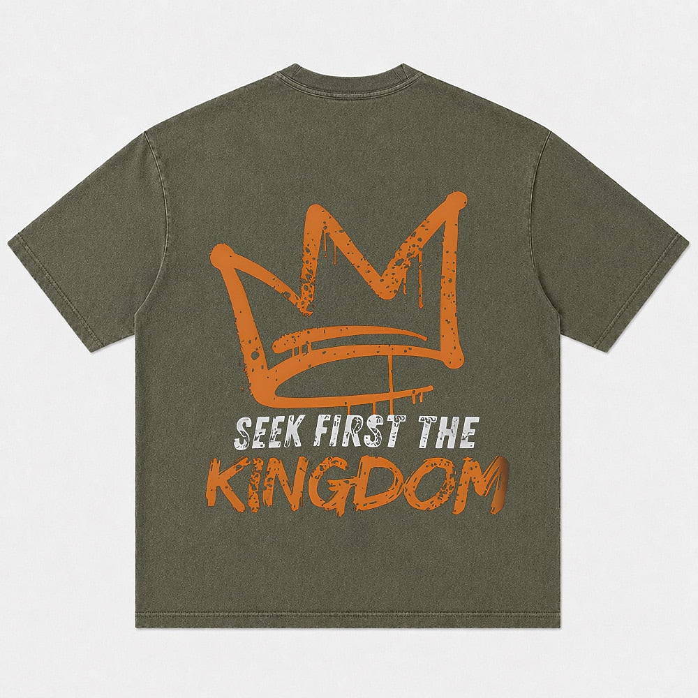 Seek First the Kingdom graffiti crown Christian T-shirt