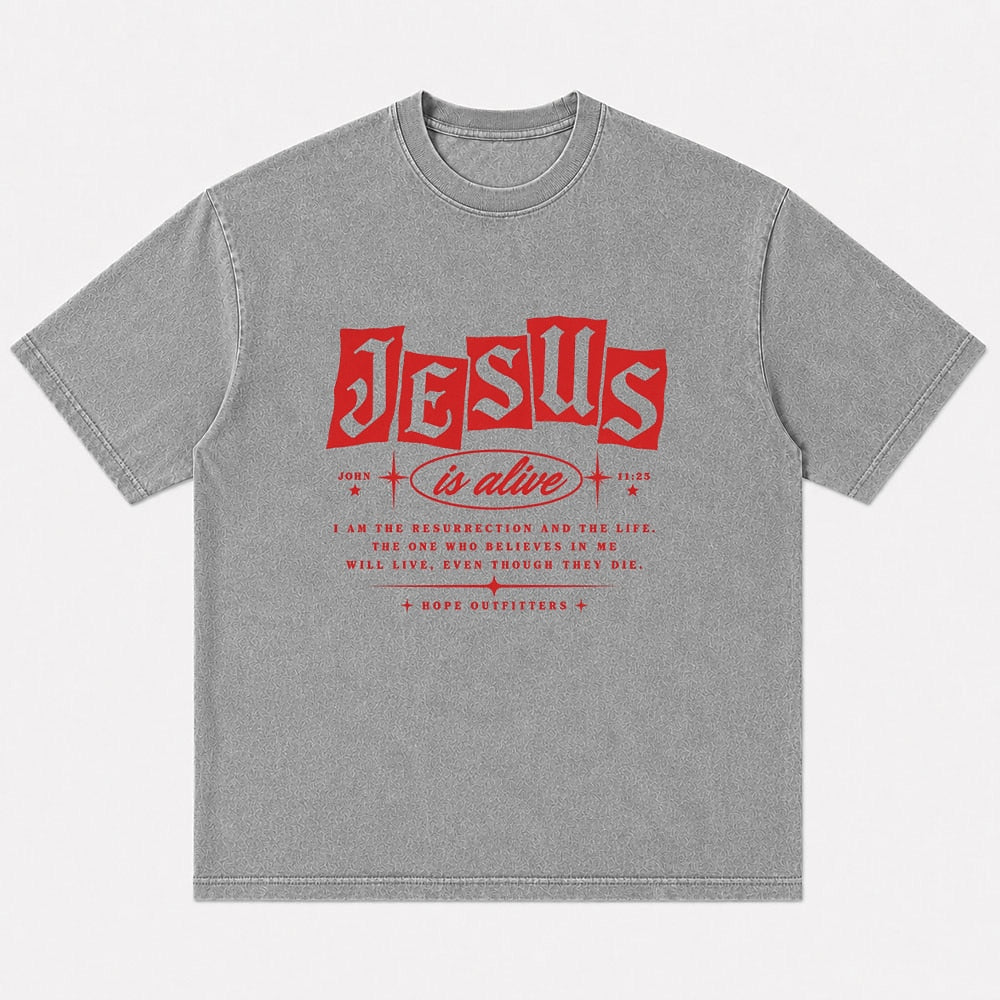 Christian shirt: Jesus is alive, I am the resurrection and the life - T-Shirt