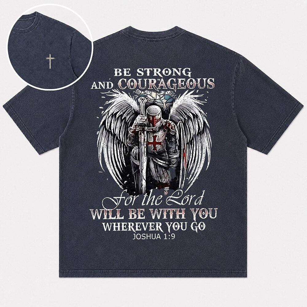 Knight With Wings And Sword Joshua 1:9 Christian Faith Christian T-Shirt - product image 1