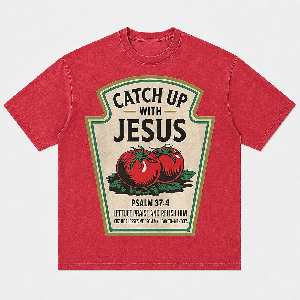 Catch Up with Jesus Psalm 37:4 T-Shirt - Black product image