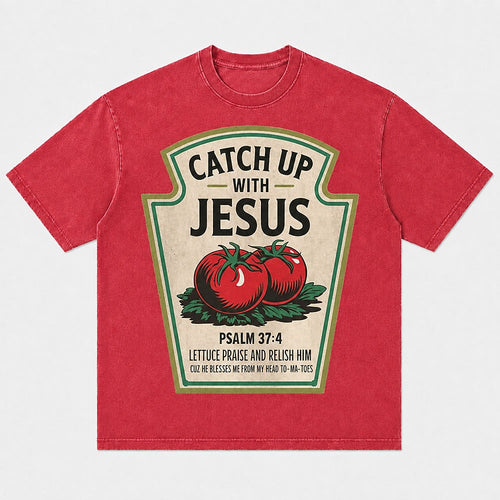 Catch Up with Jesus Psalm 37:4 T-Shirt - Black product image