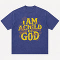 I Am a Child of God Crown washed cotton T-shirt, product view 1