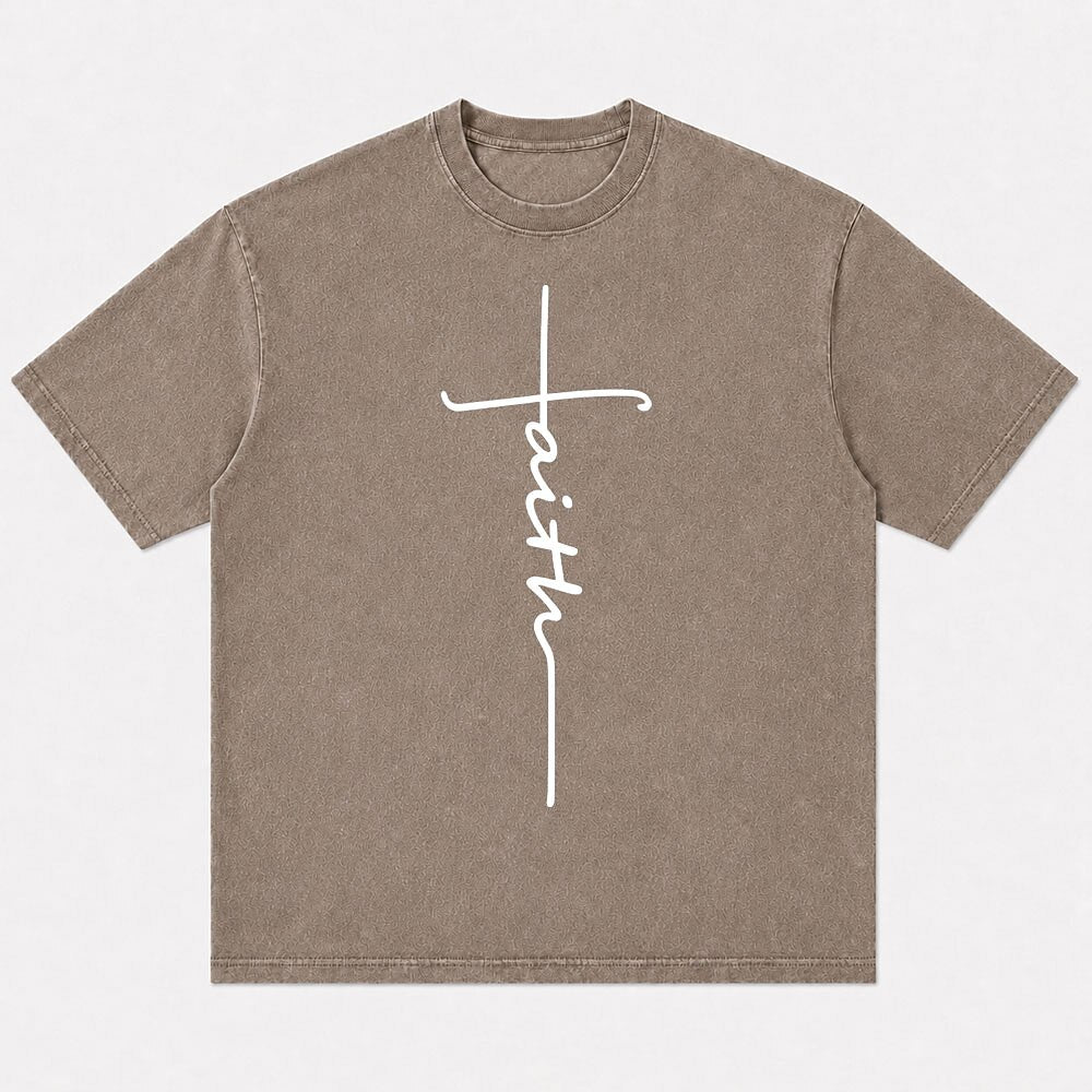 Faith Cross Minimalist Jesus Christian T-Shirt - product image 1