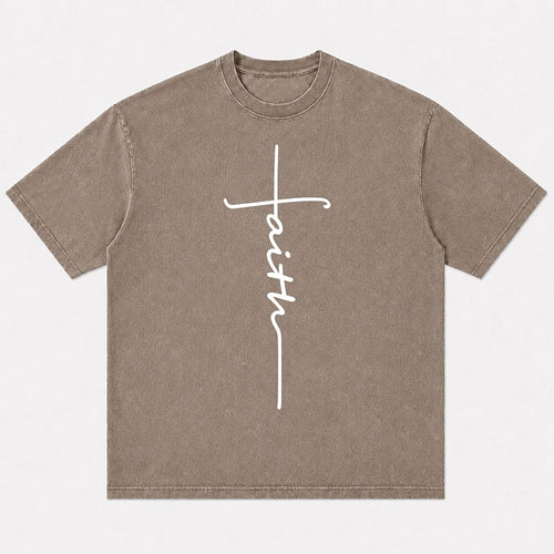 Faith Cross Minimalist Jesus Christian T-Shirt - product image 1