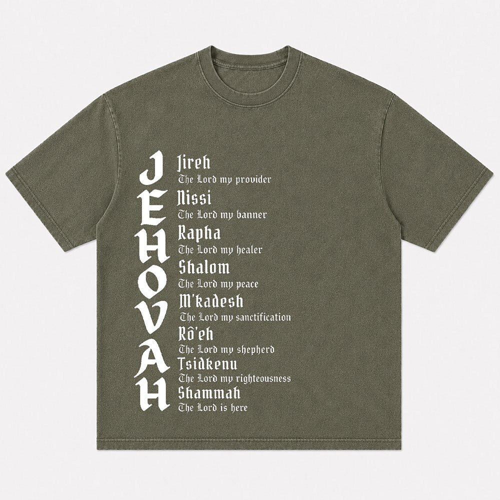 Jehovah Names of God men's Christian graphic T-shirt view 4