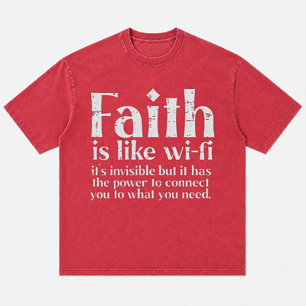 Faith Is Like Wi-Fi Power to Connect Quote Christian T-Shirt - product image 8