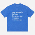 My Worship Is Loud washed cotton T-shirt, product view 1