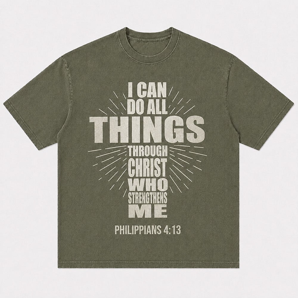 I Can Do All Things through Christ Who Strengthens Me Philippians Bible Verse Cross Christian T-Shirt - product image 4