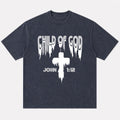 Child of God John 1:12 washed cotton T-shirt, product view 1