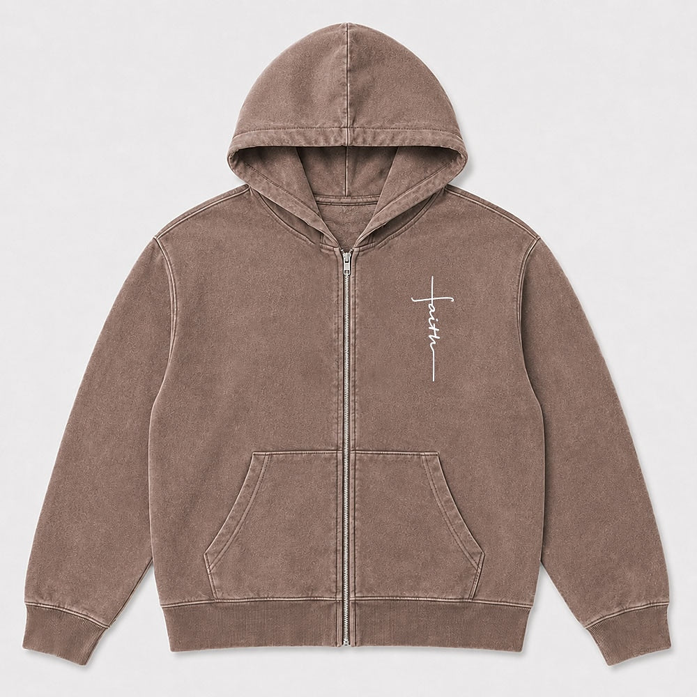 Jesus Signature Cross Christian Zip Hoodie - product image 7