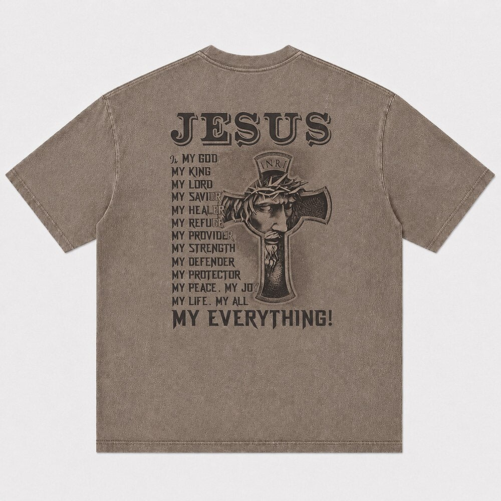 Jesus Is My Everything Cross Portrait Christian T-Shirt - product image 6
