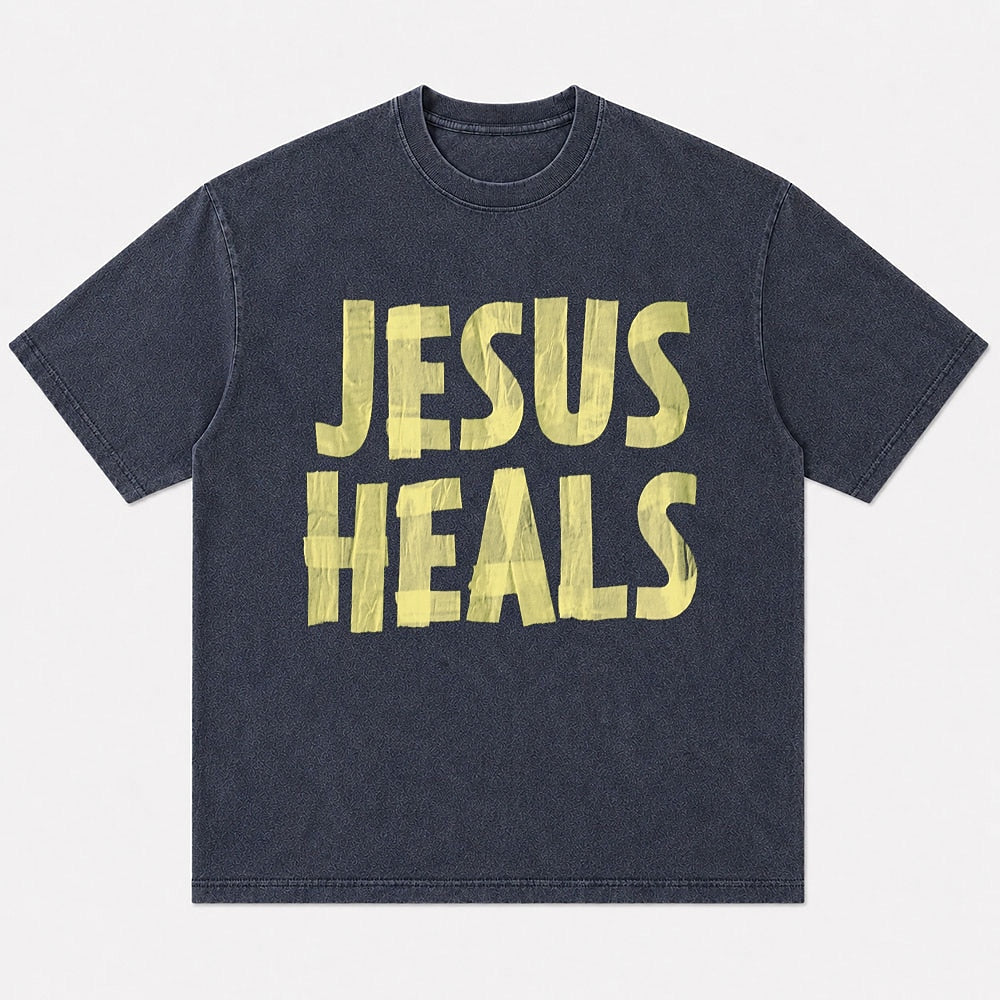 Jesus Heals men's Christian graphic T-shirt