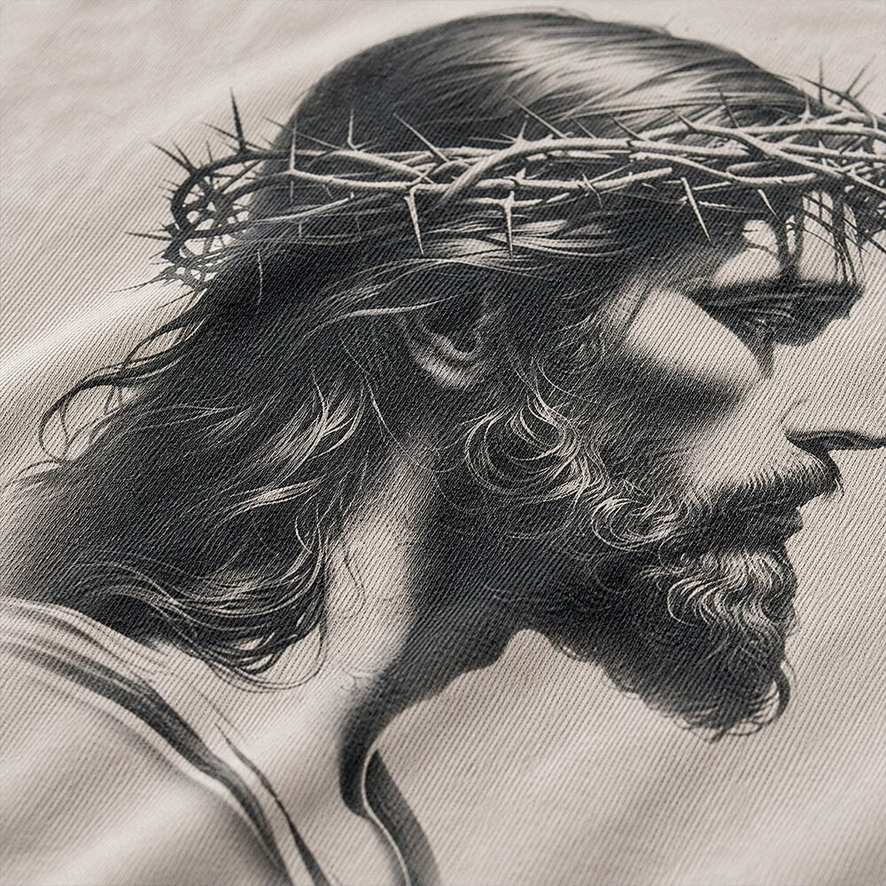 Jesus Crown of Thorns Portrait Christian T-Shirt - product image 2