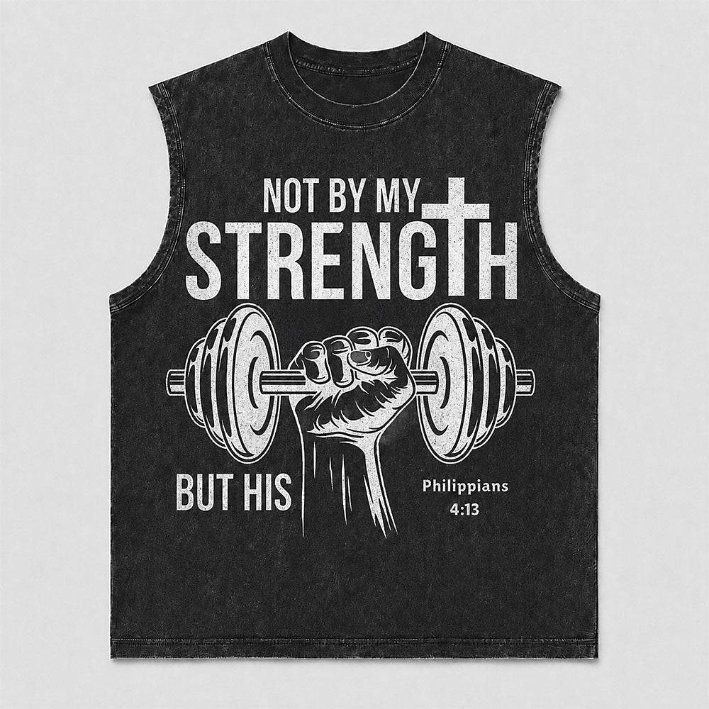 Not by My Strength but His Philippians 4:13 Tank Top - Blue product image