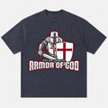 Put On the Full Armor of God Knight washed cotton T-shirt, product view 1