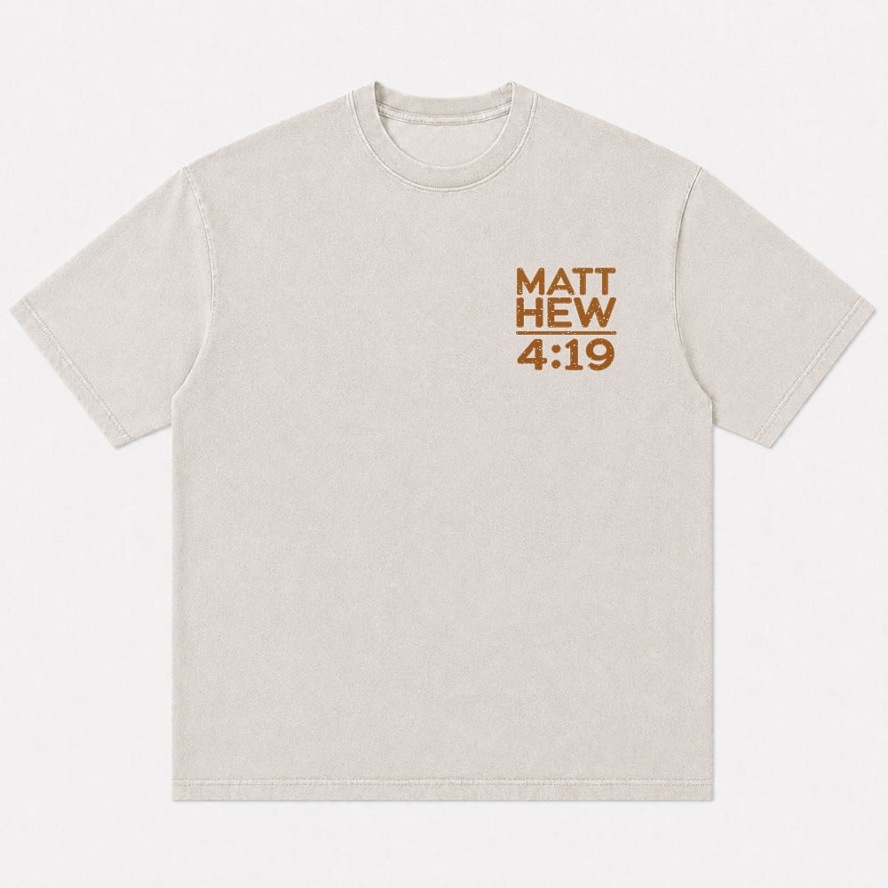 Follow Me Fishers of Men Bass cotton T-shirt, additional product detail view