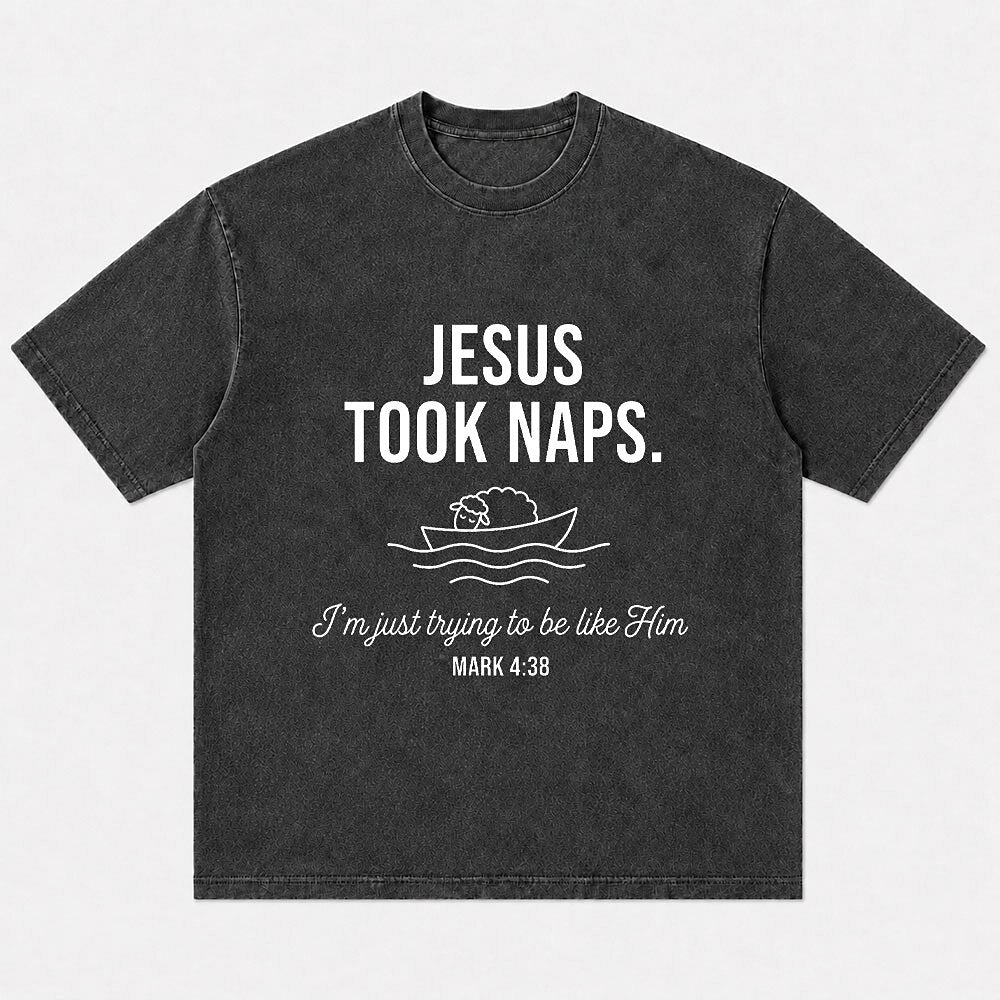Jesus Took Naps boat graphic cotton T-shirt, product view 6