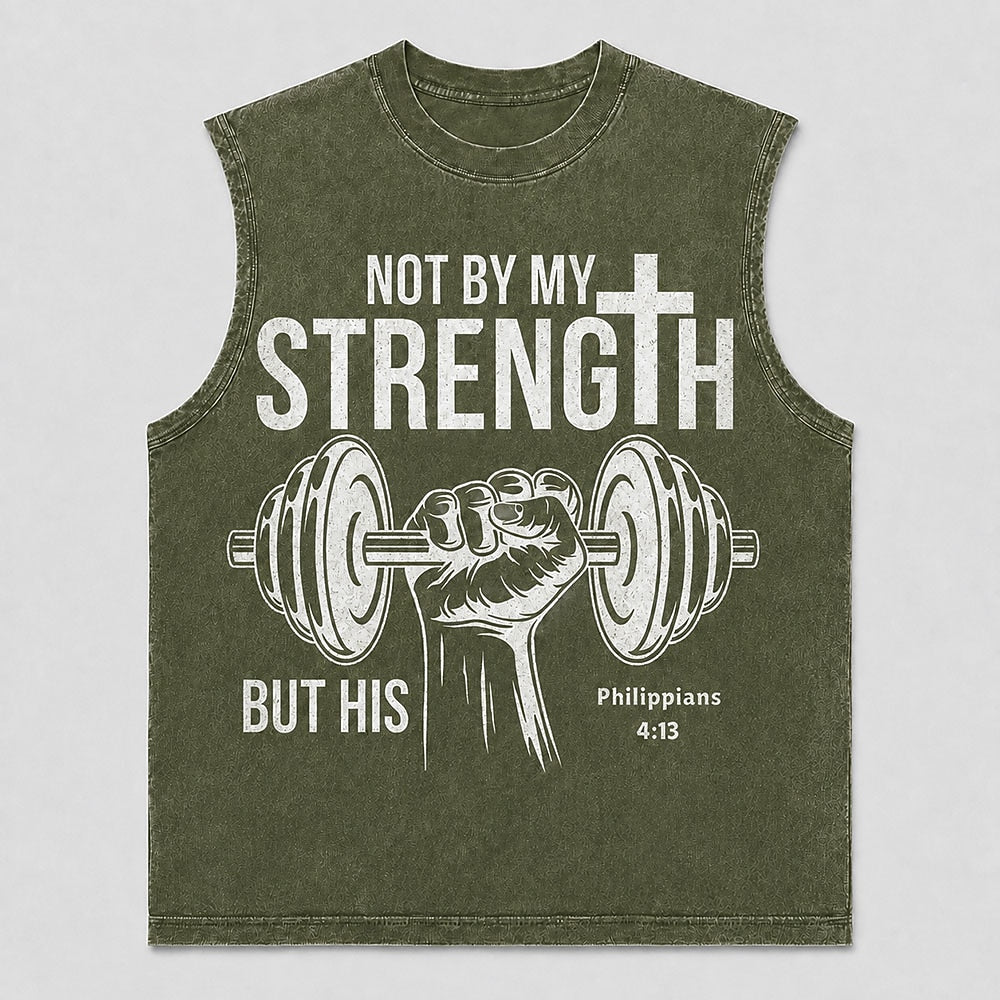 Not by My Strength but His Philippians 4:13 Tank Top - Blue product image