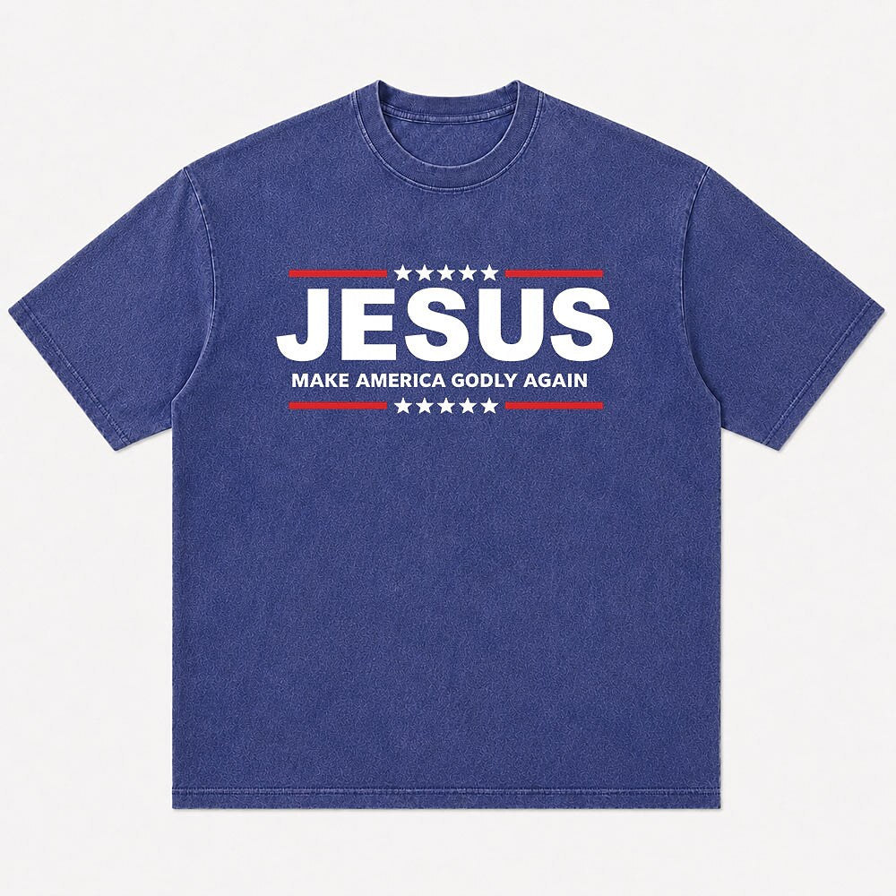 Jesus Make America Godly Again Patriotic Christian T-Shirt - product image 5