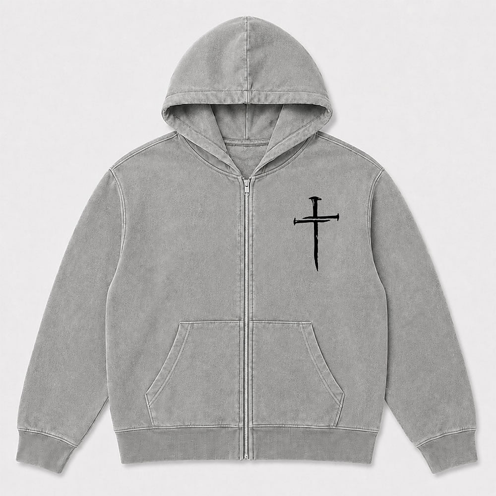 Minimalist Cross Christian Zip Hoodie - product image 7