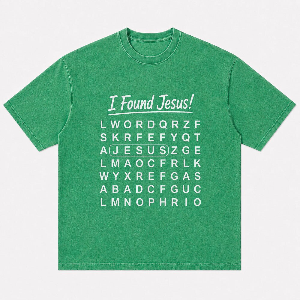 I Found Jesus word search washed Christian T-shirt